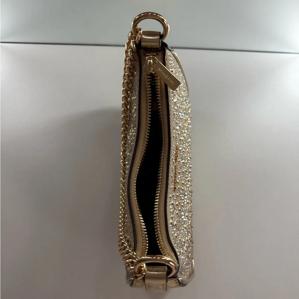 Michael Kors Gold Crystal Embellished Shoulder Bag - Picture 5 of 5